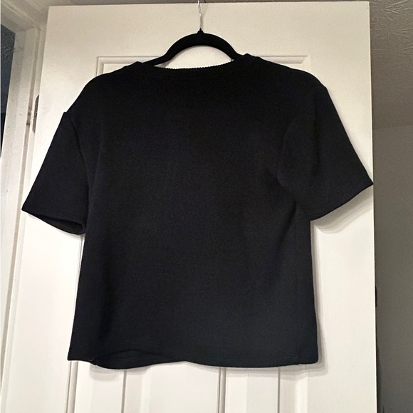 Zara Women's Black Short Sleeve Sweater Top - Picture 4 of 4